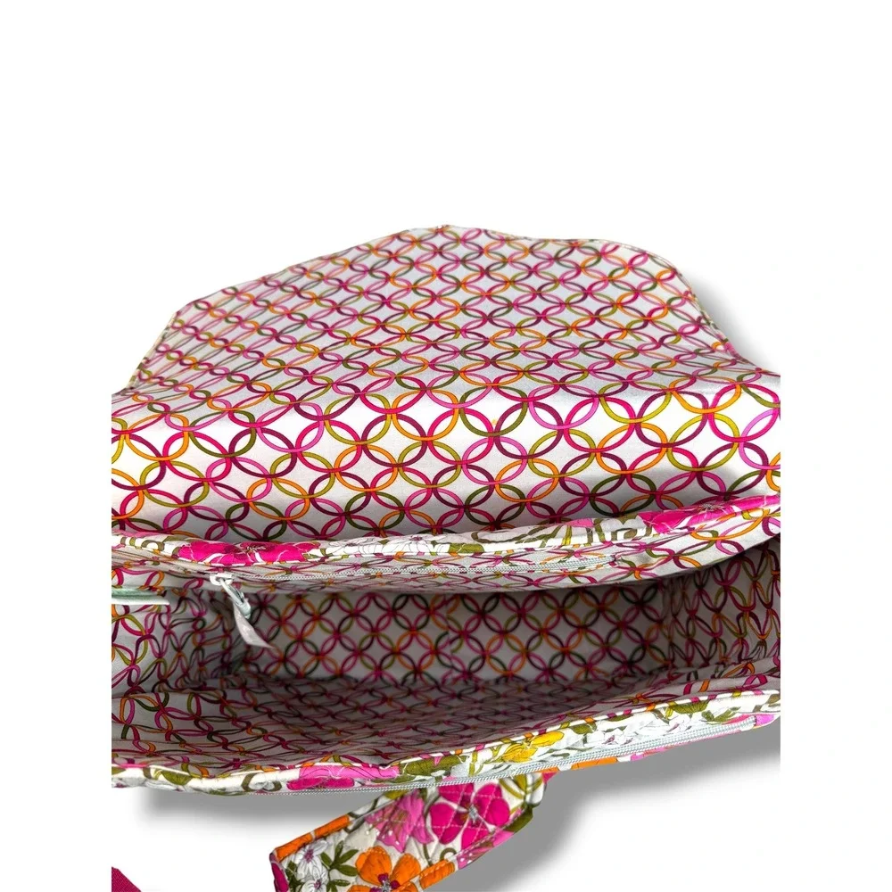 Vera Bradley Tea Garden Quilted Floral Laptop Messenger Bag Boho Retro Crossbody